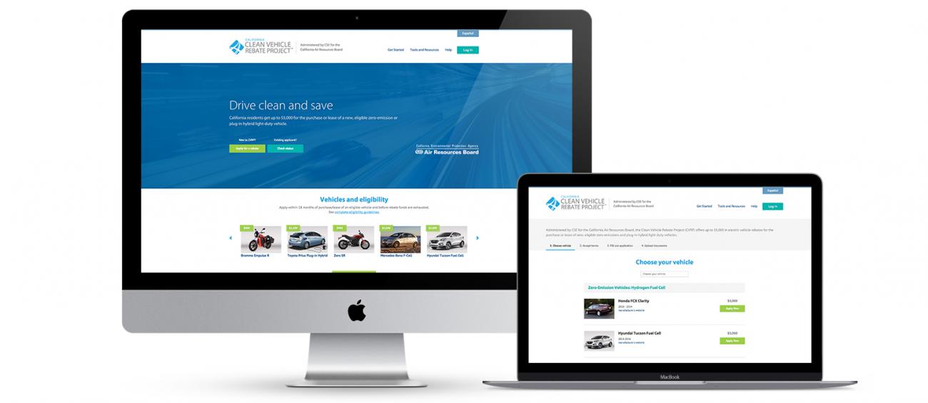 Clean vehicle rebate website